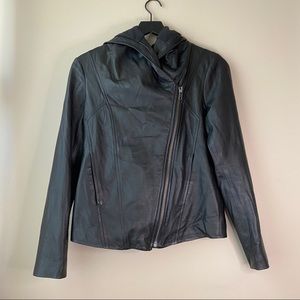 Helmut Lang hooded leather jacket
